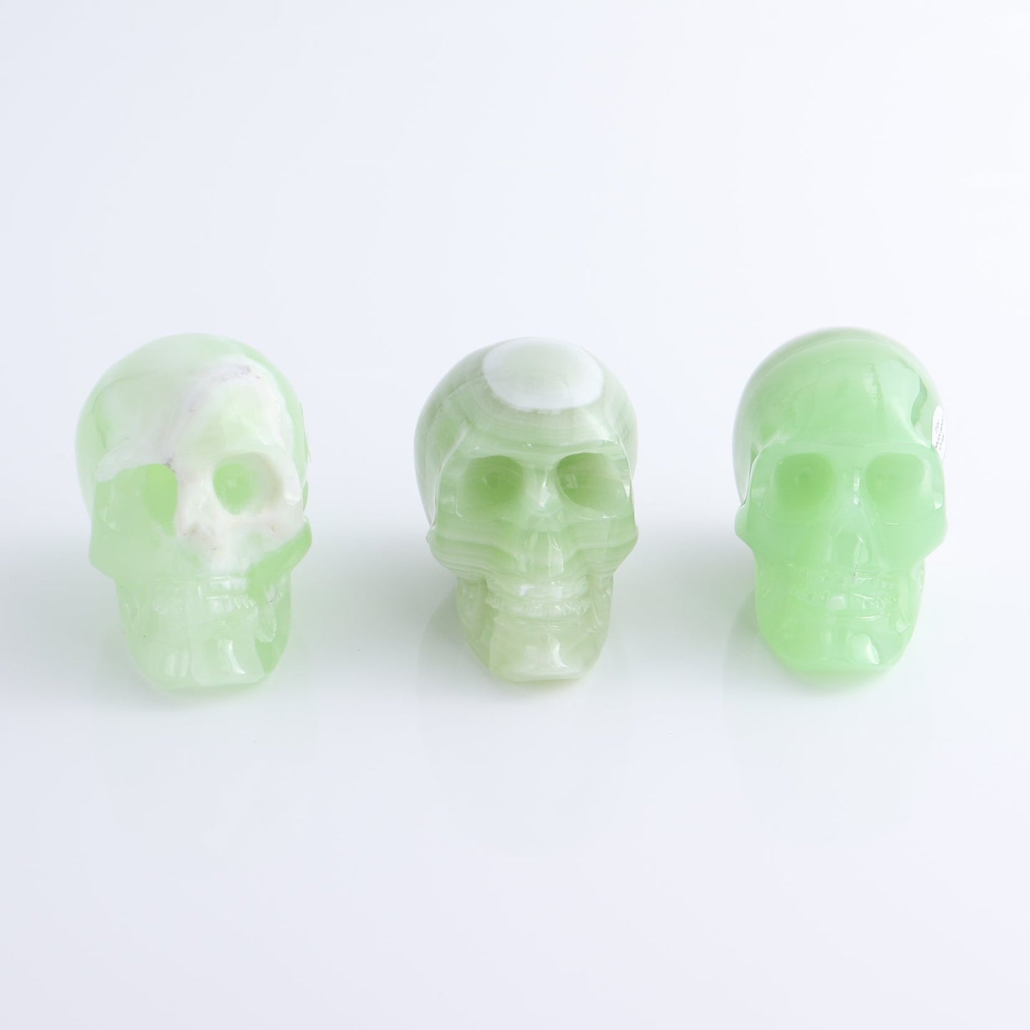 One Small Mexican Green Onyx/Calcite Skull