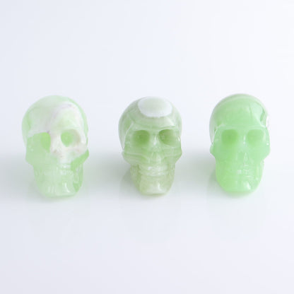 One Small Mexican Green Onyx/Calcite Skull