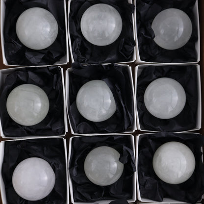 Optical Calcite Spheres Set of 12 - Expert Wholesale and Supplier of Wholesale Crystals & Bulk Gemstones, ["Calcite","Mexico","Optical Calcite","Spheres"]