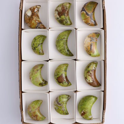 Green Opal Moons Set of 12 - Expert Wholesale and Supplier of Wholesale Crystals & Bulk Gemstones, ["green opal","moons"]