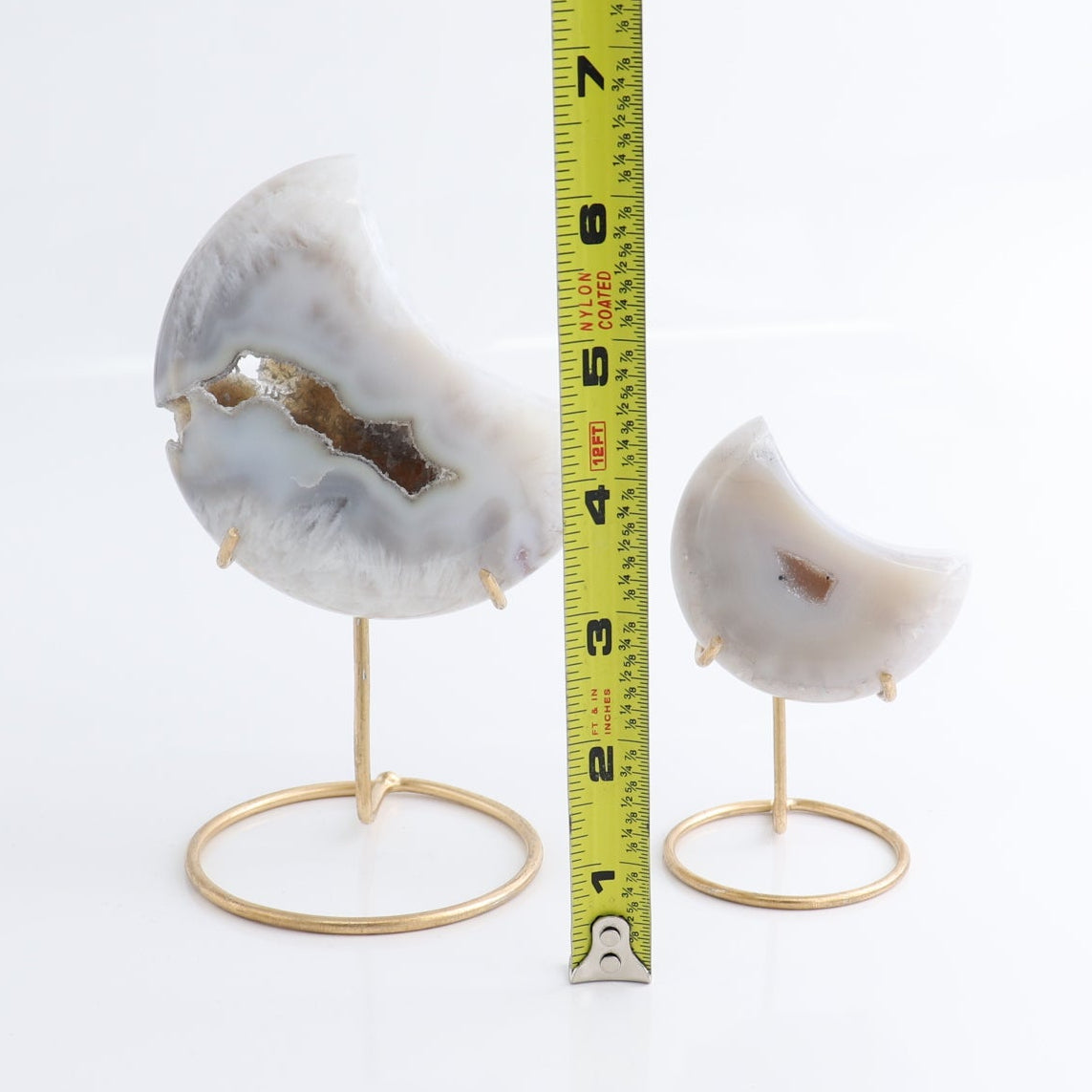 Agate Moons with Stand Set of 5