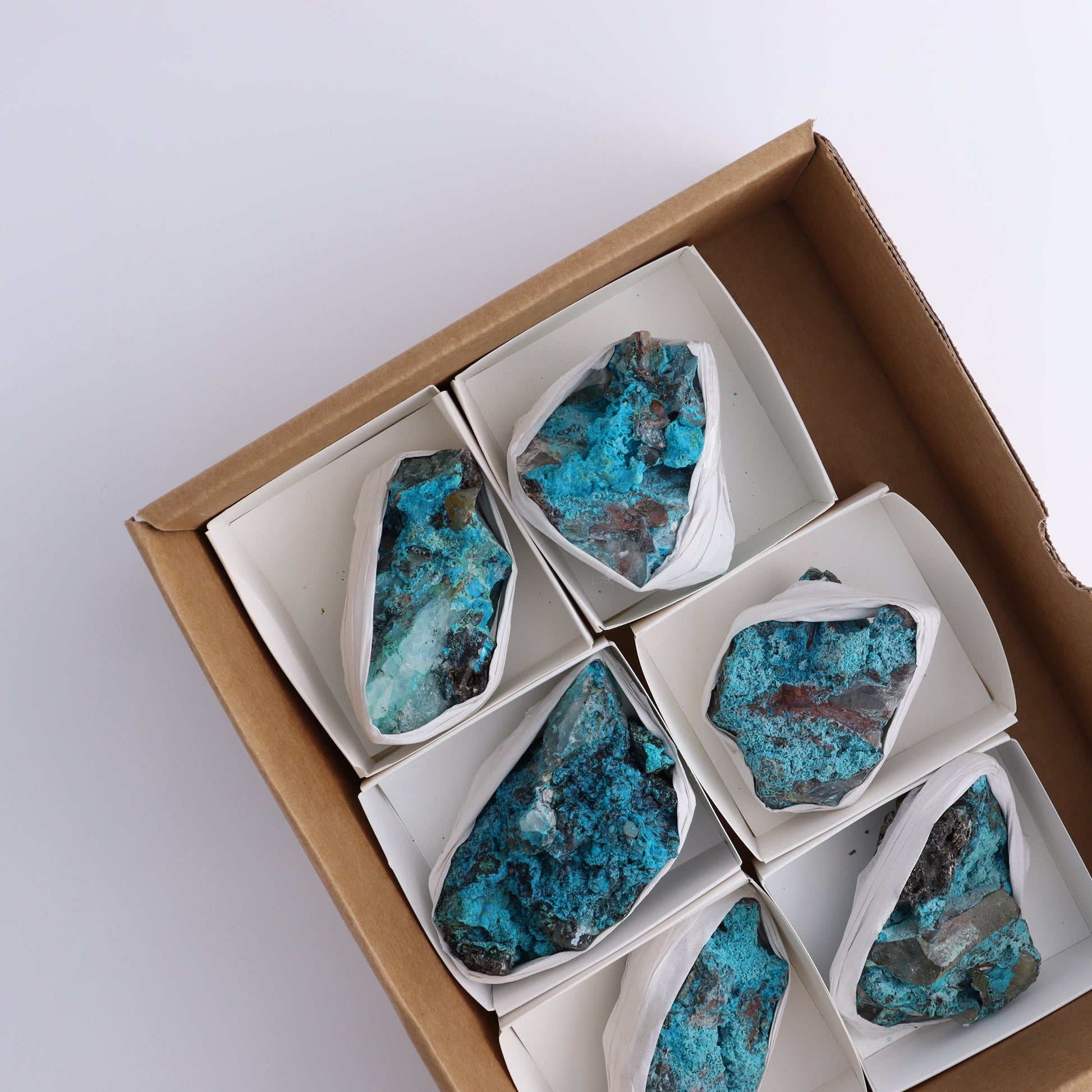 Chrysocolla with Quartz Roughs Set of 6 - Expert Wholesale and Supplier of Wholesale Crystals & Bulk Gemstones, ["Chrysocolla","Flats","Freeforms","Peru","Rough"]