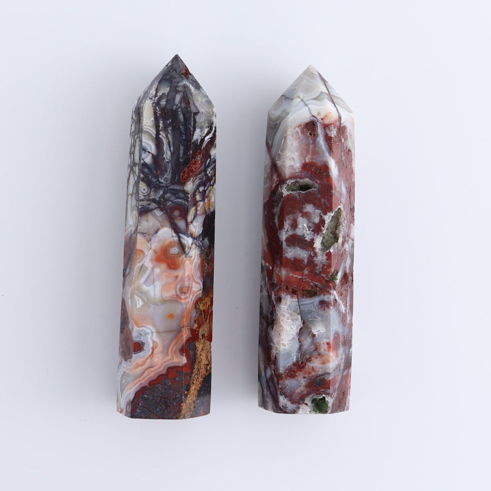 Crazy Lace Agate Towers Set of 8