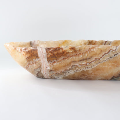 Mexican Onyx/Calcite Canoe Bowl 36"