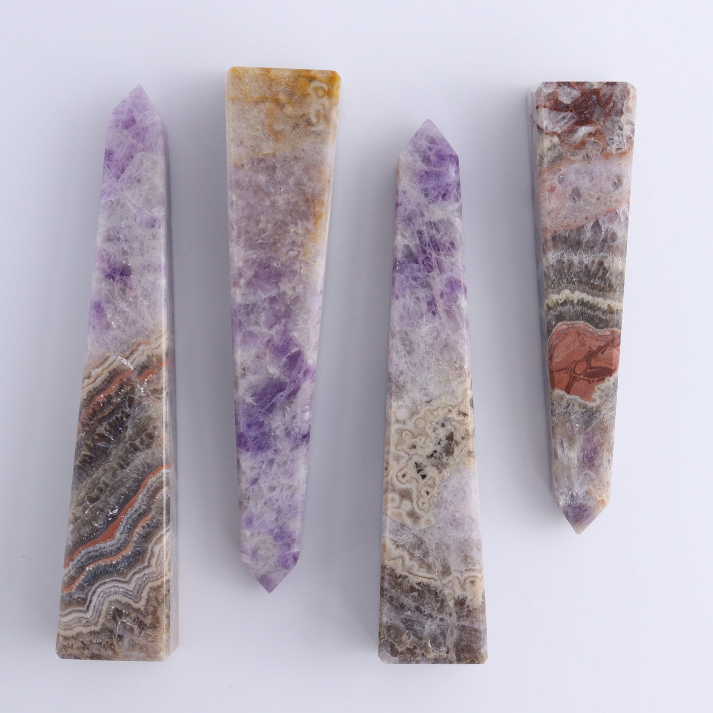 Enchanted Quartz Towers Set of 4 - Expert Wholesale and Supplier of Wholesale Crystals & Bulk Gemstones, ["Brazil","Enchanted Quartz","Quartz","Towers"]