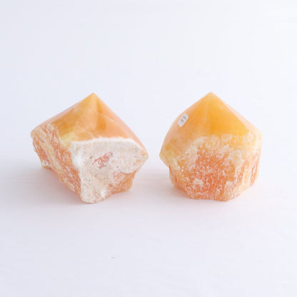 Orange Calcite Polished Tips Set of 9