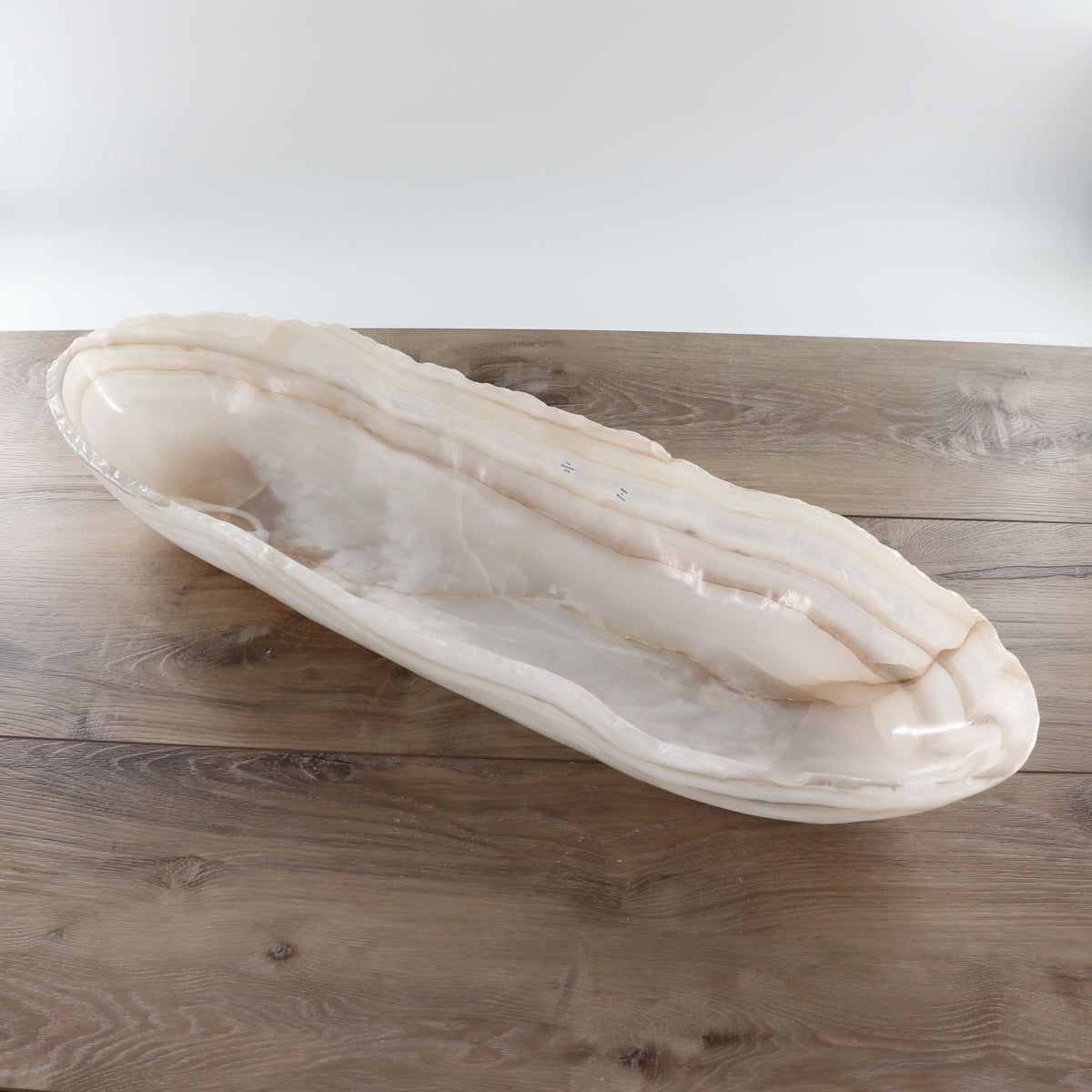 Mexican Onyx/Calcite Canoe Bowl 28"