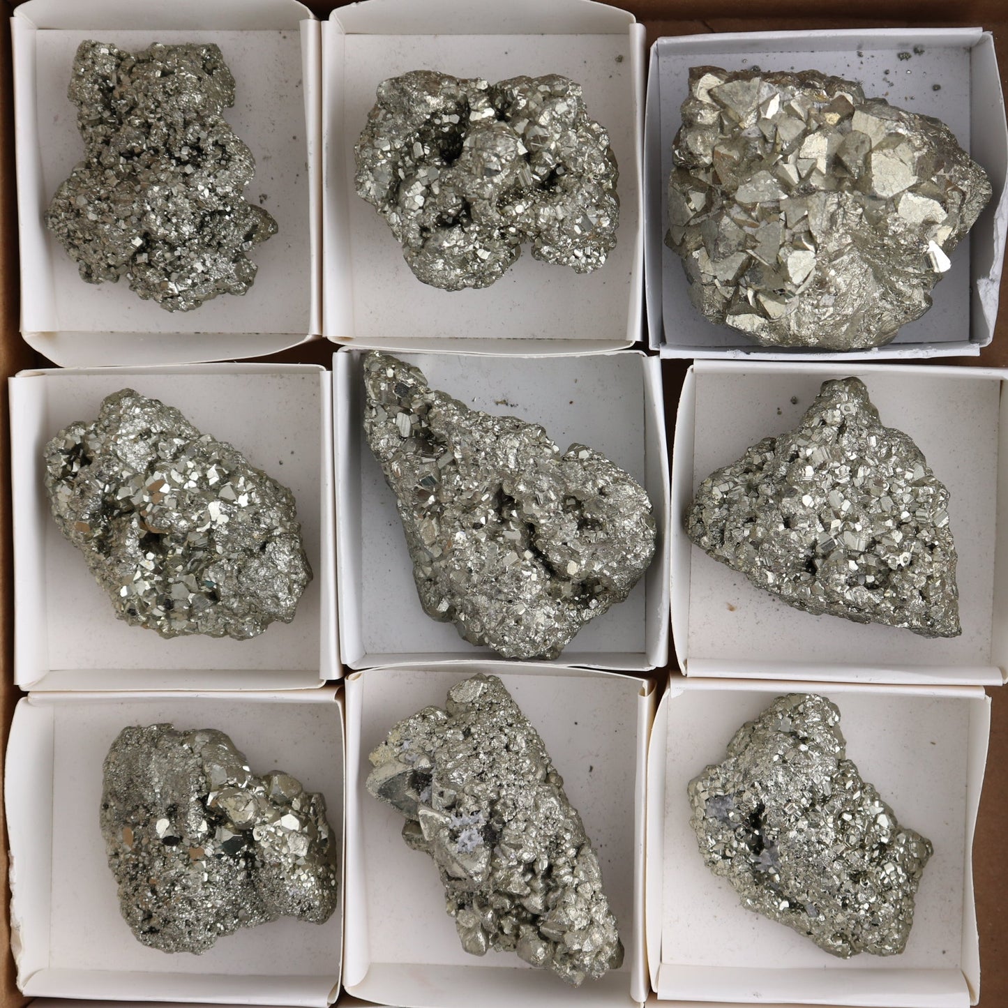 Pyrite Clusters Set of 12