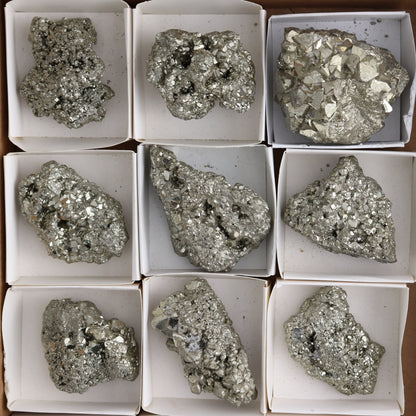 Pyrite Clusters Set of 12