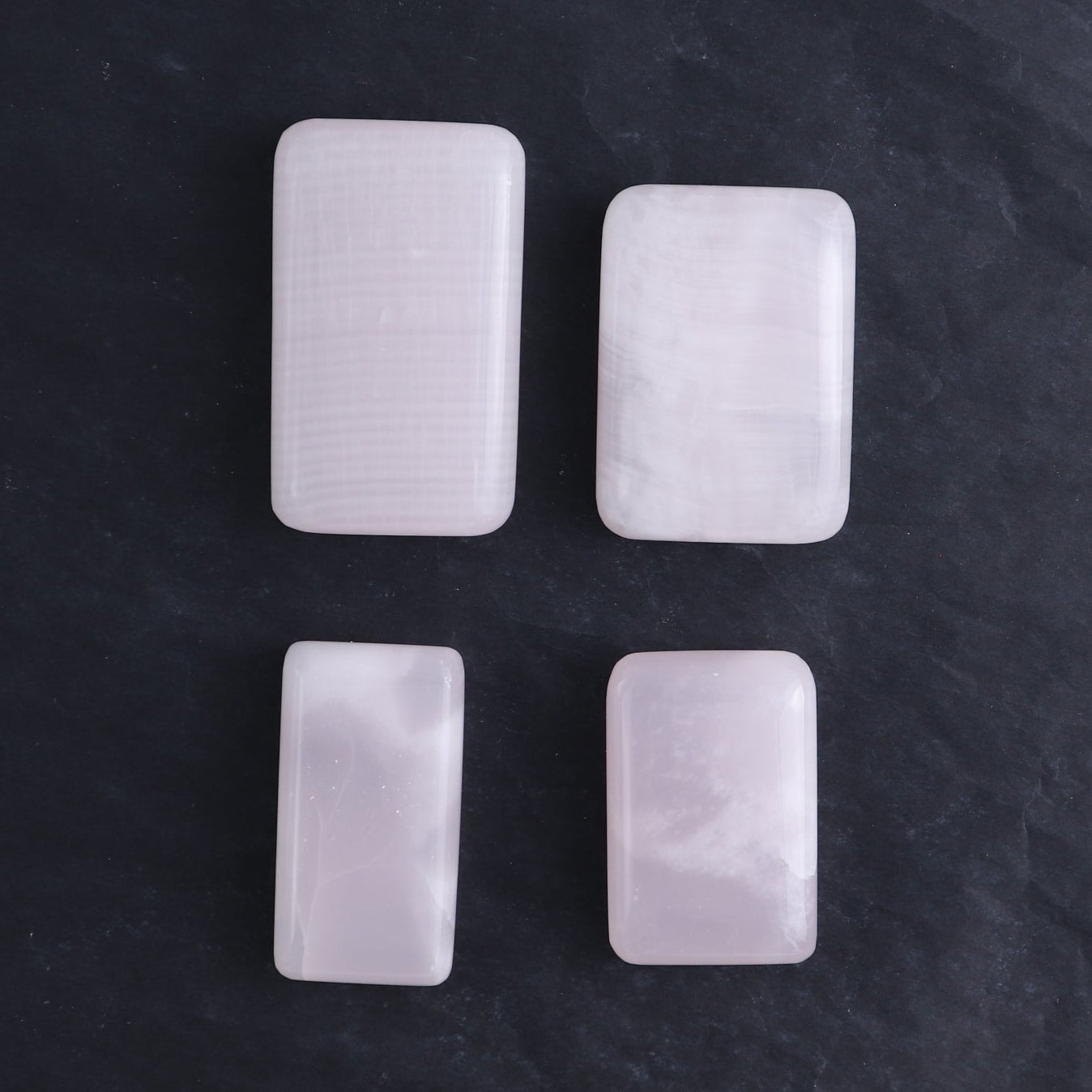 Pink Mangano Calcite Rectangles Set of 12