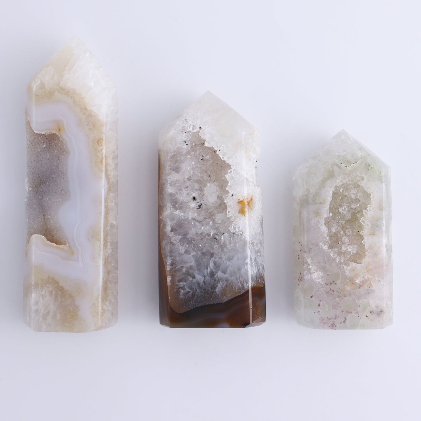 Druzy Agate Towers Set of 6 - Expert Wholesale and Supplier of Wholesale Crystals & Bulk Gemstones, ["Agate","Druzy Agate"]