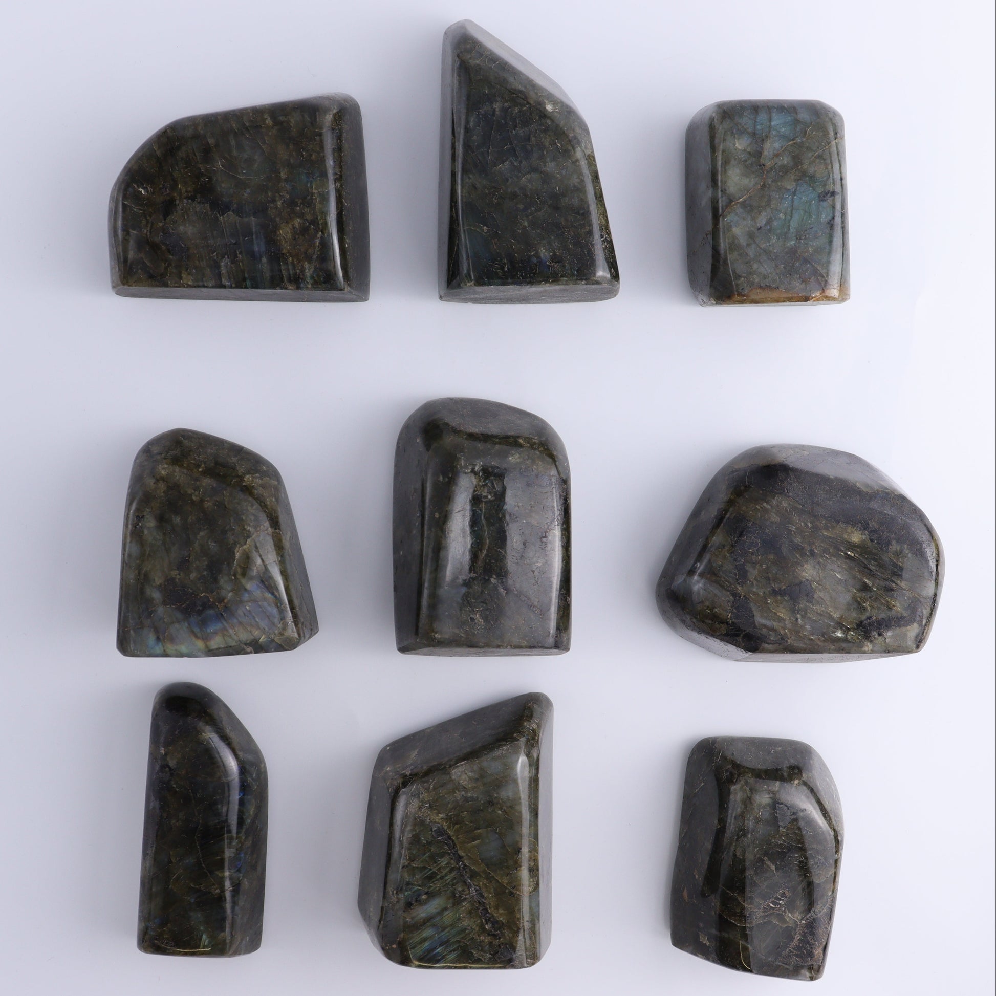 Labradorite Freeform Set of 9 - Expert Wholesale and Supplier of Wholesale Crystals & Bulk Gemstones, ["close_70","Freeforms","Labradorite","Madagascar"]