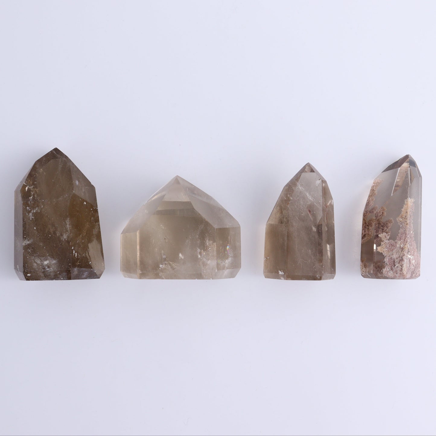 Smoky Quartz Towers Set of 13 - Expert Wholesale and Supplier of Wholesale Crystals & Bulk Gemstones, ["Points","Quartz","Smoky Quartz","Towers"]