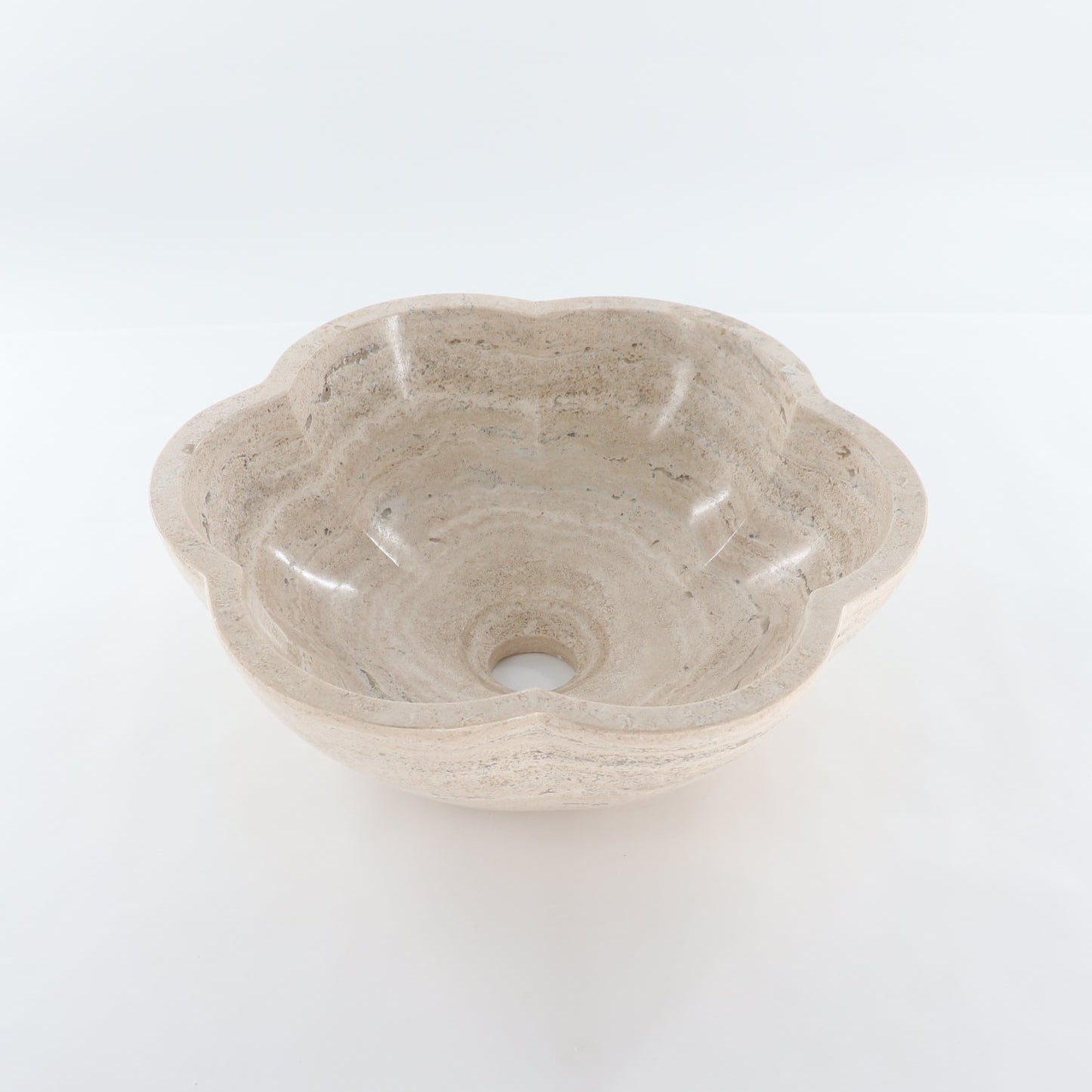 Mexican Travertine Scalloped Sink Bowl - Expert Wholesale and Supplier of Wholesale Crystals & Bulk Gemstones, ["Bowls","Mexico","Sink Bowl","Travertine"]
