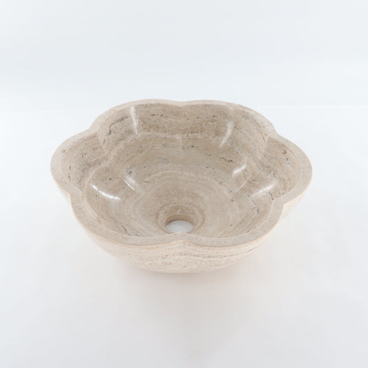 Mexican Travertine Scalloped Sink Bowl - Expert Wholesale and Supplier of Wholesale Crystals & Bulk Gemstones, ["Bowls","Mexico","Sink Bowl","Travertine"]