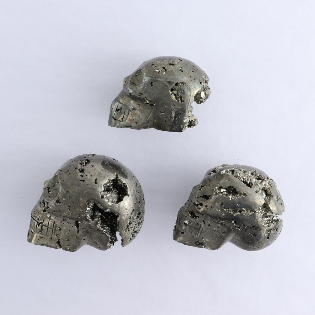 Pyrite Skulls Set of 3
