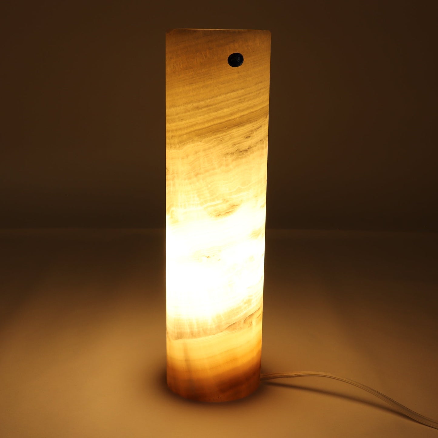 One 12" White & Honey Polished Top Onyx Lamp Blind