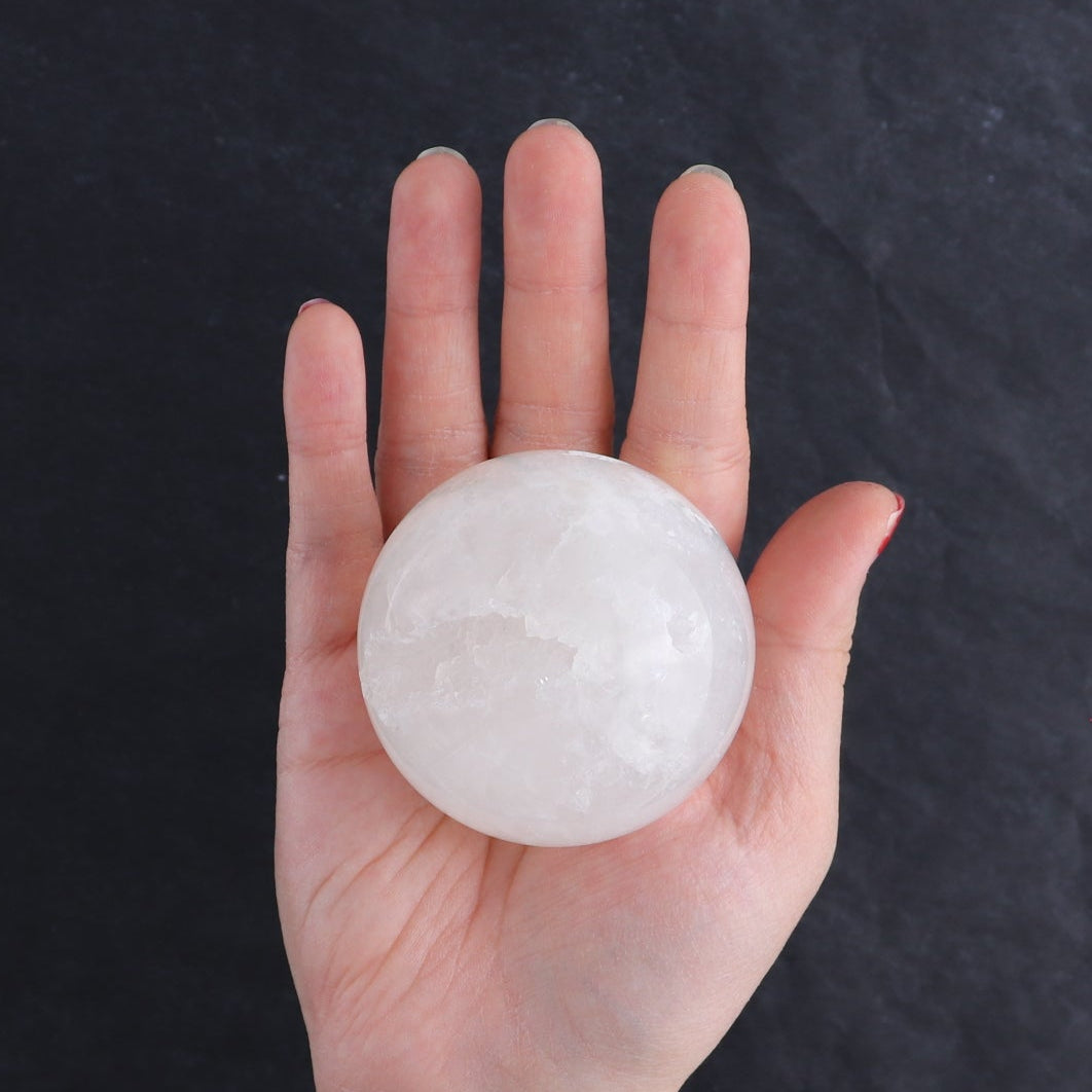 One Medium White Quartz Sphere