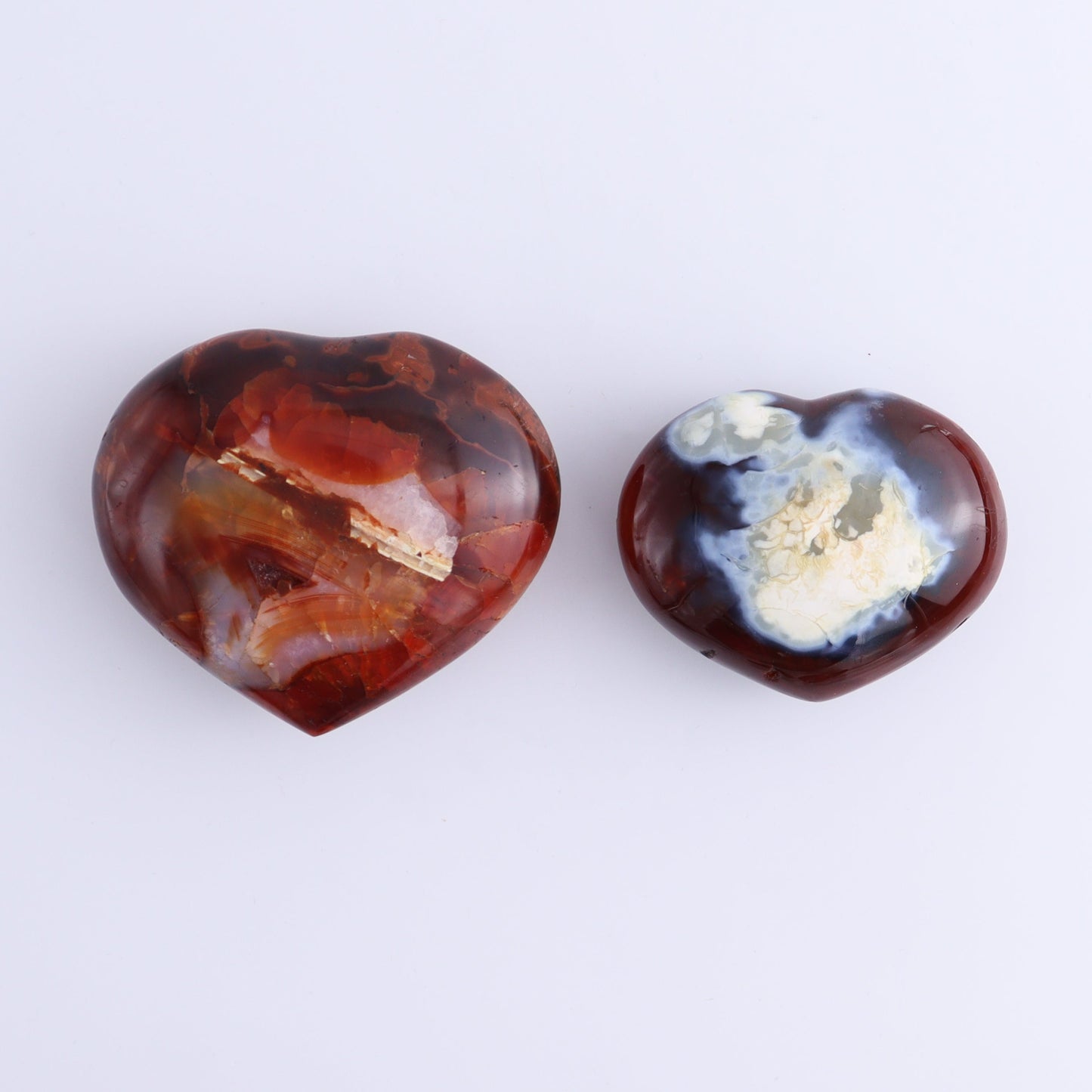 Carnelian Hearts Set of 8 - Expert Wholesale and Supplier of Wholesale Crystals & Bulk Gemstones, ["carnelian","Hearts","Madagascar"]