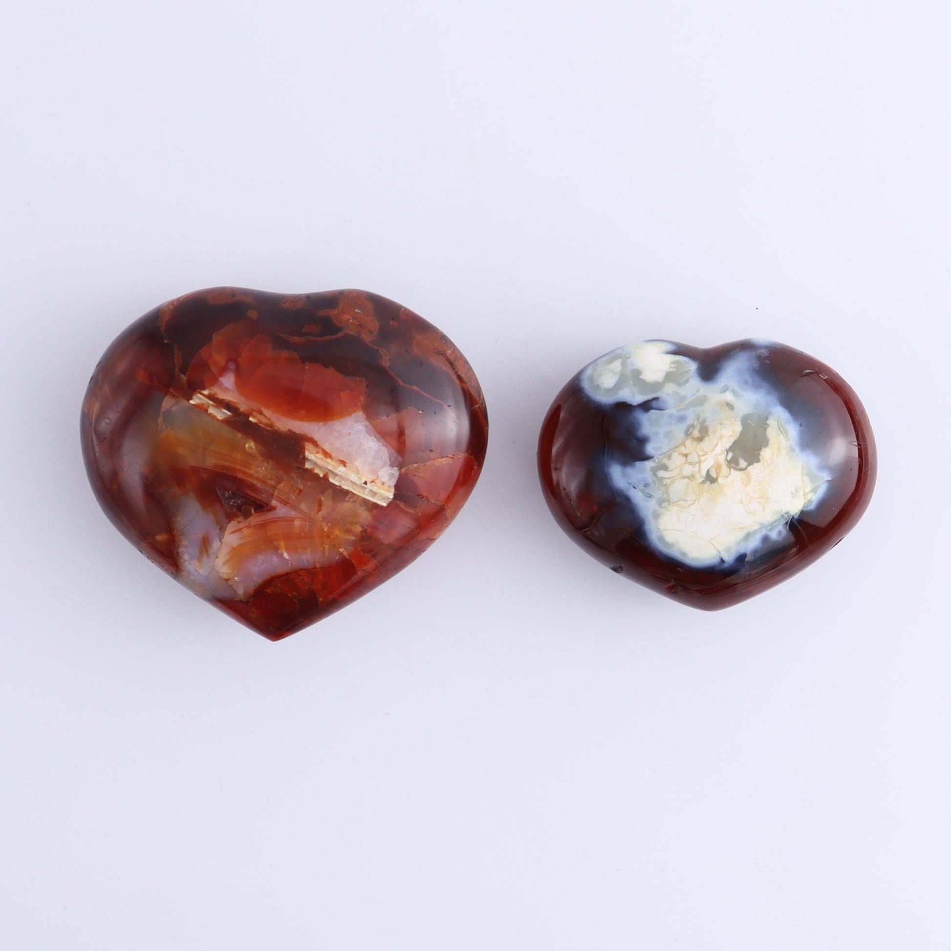 Carnelian Hearts Set of 8 - Expert Wholesale and Supplier of Wholesale Crystals & Bulk Gemstones, ["carnelian","Hearts","Madagascar"]