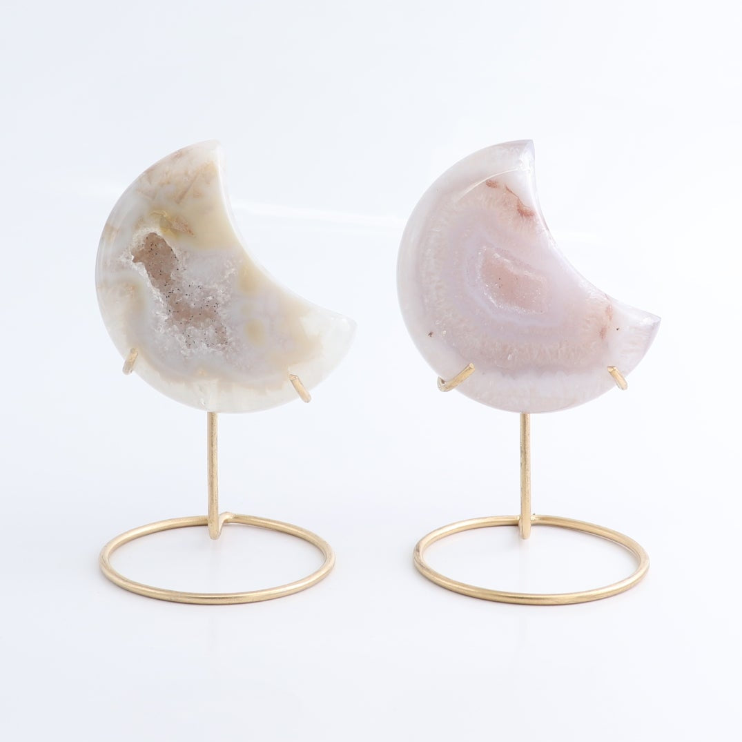 Agate Moons with Stand Set of 5 - Expert Wholesale and Supplier of Wholesale Crystals & Bulk Gemstones, ["Agate","Brazil","moons"]
