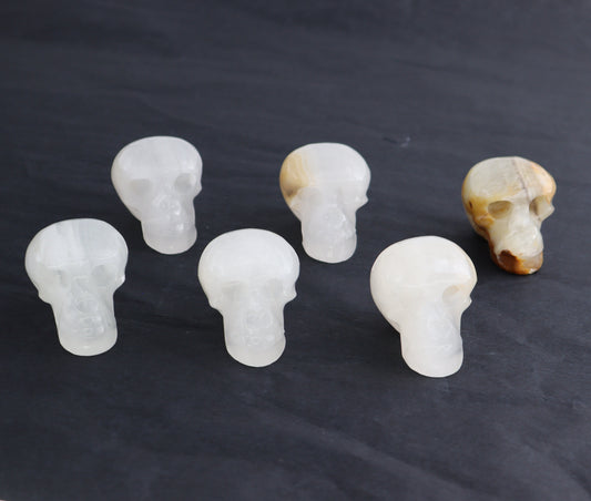 Onyx Skulls Set of 6 - Expert Wholesale and Supplier of Wholesale Crystals & Bulk Gemstones, ["Mexico","onyx","Skulls"]