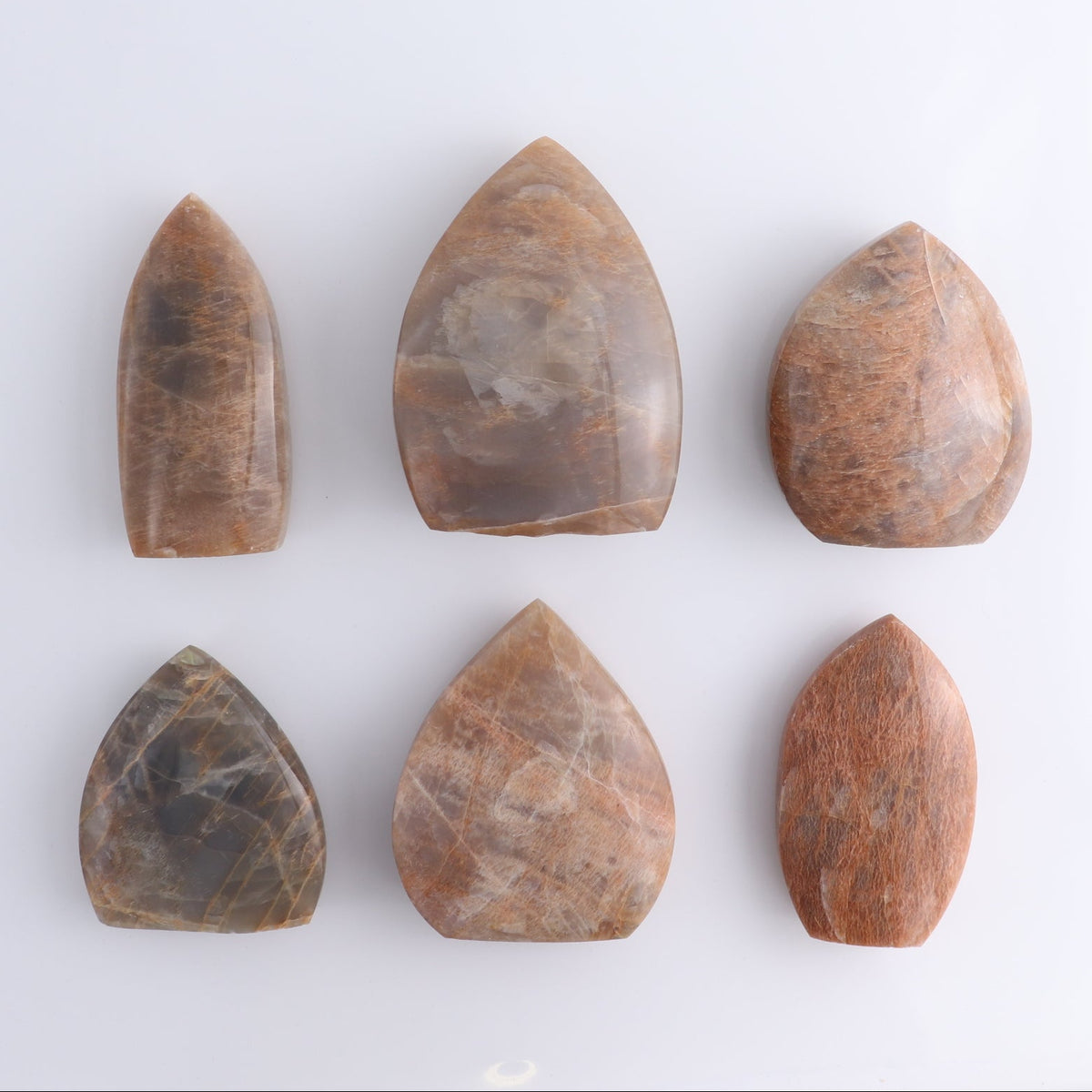 Peach Moonstone Freeform Set of 6 | Mi Esperanza Minerals | Supplier of Crystals and Onyx