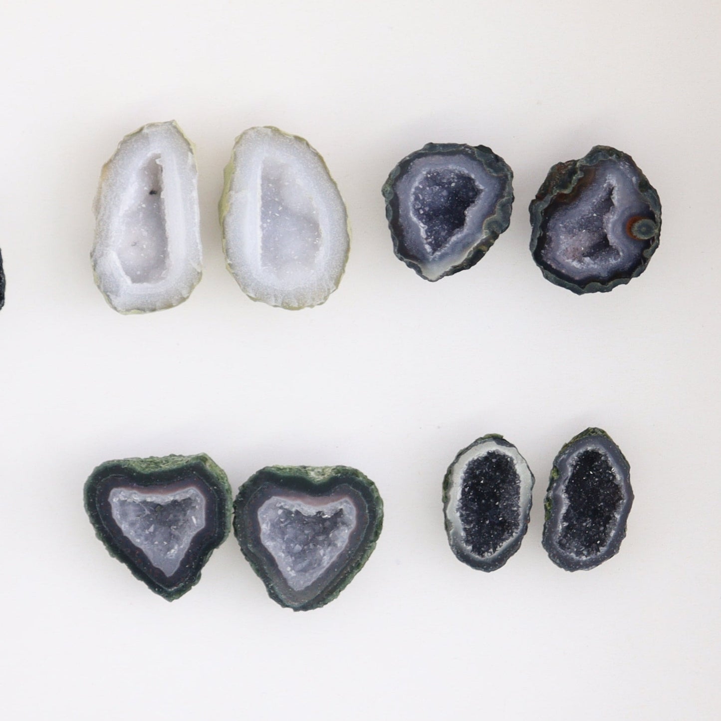 Tabasco Geodes 9 Pairs - Expert Wholesale and Supplier of Wholesale Crystals & Bulk Gemstones, ["Geodes","Tabasco Geode"]