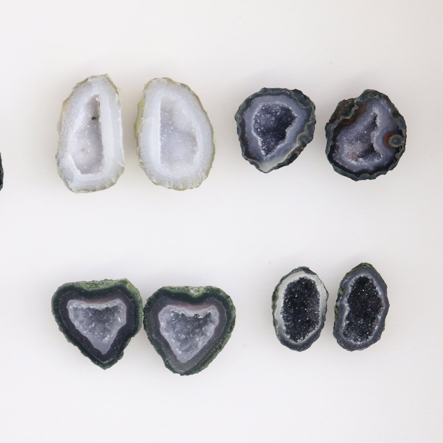 Tabasco Geodes 9 Pairs - Expert Wholesale and Supplier of Wholesale Crystals & Bulk Gemstones, ["Geodes","Tabasco Geode"]