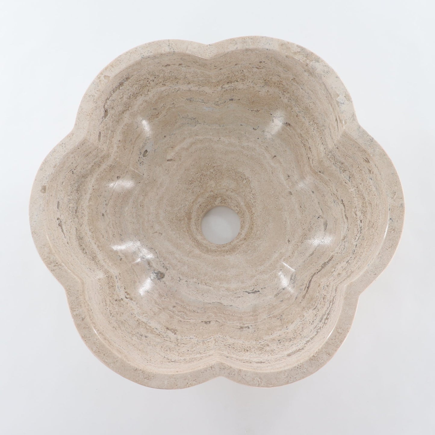 Mexican Travertine Scalloped Sink Bowl - Expert Wholesale and Supplier of Wholesale Crystals & Bulk Gemstones, ["Bowls","Mexico","Sink Bowl","Travertine"]