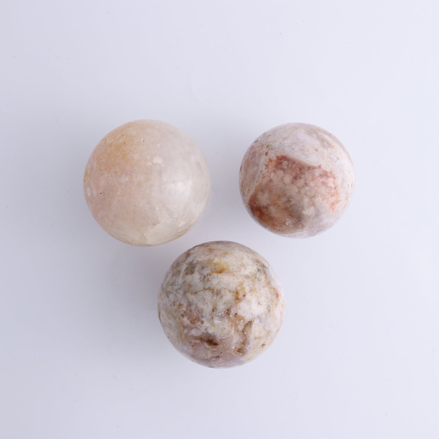 Flower Agate Spheres Set of 5 - Expert Wholesale and Supplier of Wholesale Crystals & Bulk Gemstones, ["Flower Agate","Madagascar","Spheres"]