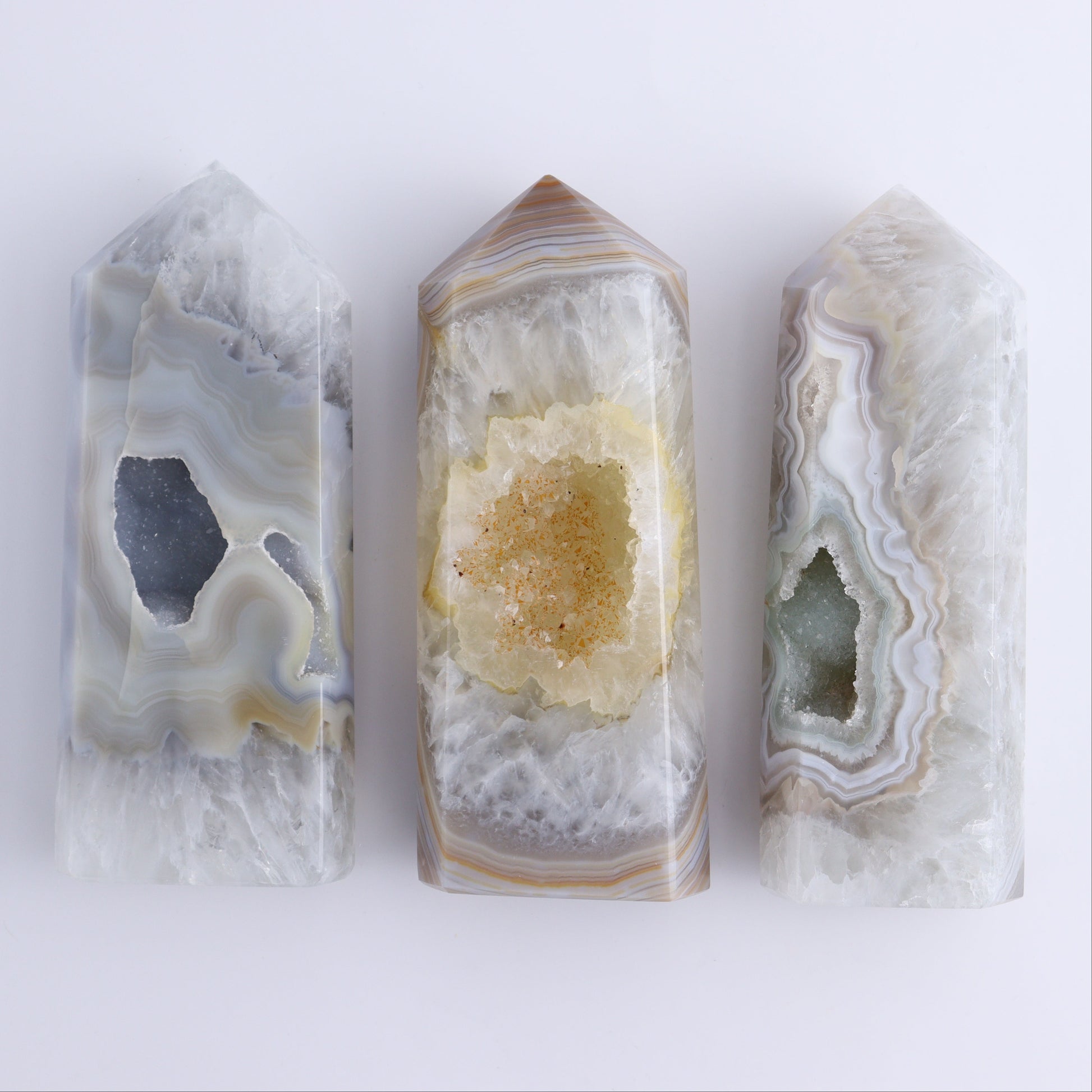Druzy Agate Towers Set of 6 - Expert Wholesale and Supplier of Wholesale Crystals & Bulk Gemstones, ["Agate","Druzy Agate"]