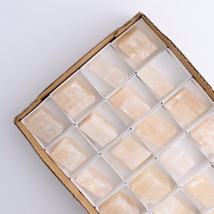 Pink Optical Calcite (Fluorescent) Set of 24 - Expert Wholesale and Supplier of Wholesale Crystals & Bulk Gemstones, ["Calcite","Mexico","Optical Calcite"]