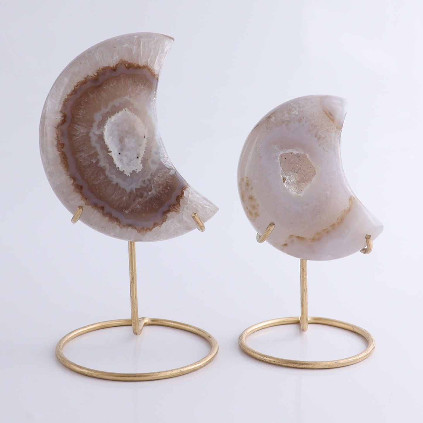 Agate Moons with Stand Set of 6 - Expert Wholesale and Supplier of Wholesale Crystals & Bulk Gemstones, ["Agate","Brazil","moons"]