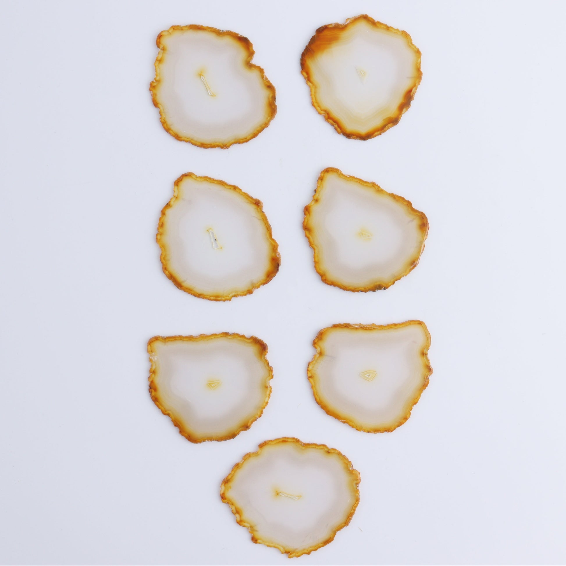 Iris Agate Slices Set of 7 - Expert Wholesale and Supplier of Wholesale Crystals & Bulk Gemstones, ["Agate","Iris Agate","Slices and Slabs"]