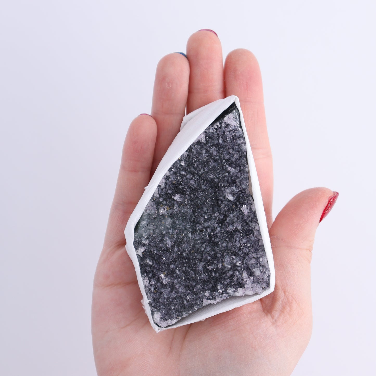 Uruguay Rainbow Amethyst Clusters Flat of 16 - Expert Wholesale and Supplier of Wholesale Crystals & Bulk Gemstones, ["Amethyst","Clusters","Rainbow Amethyst","Sugar Rainbow Amethyst","Uruguay"]