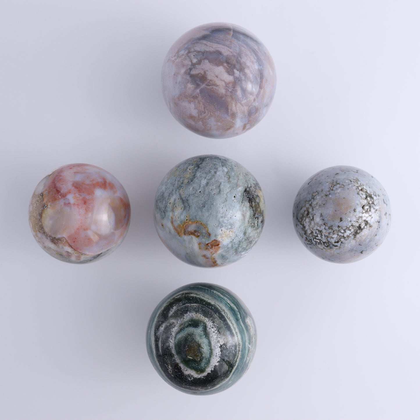 Ocean Jasper Spheres Set of 12 - Expert Wholesale and Supplier of Wholesale Crystals & Bulk Gemstones, ["jasper","Madagascar","Ocean Jasper","Spheres"]