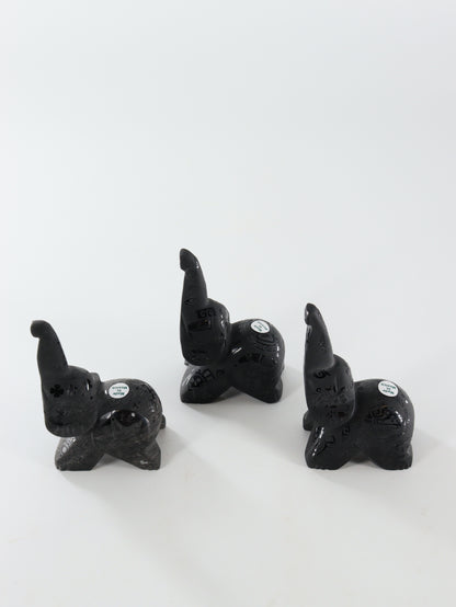 Obsidian Elephant Carvings Set of 3 - Expert Supplier of Wholesale Crystals & Bulk Gemstones