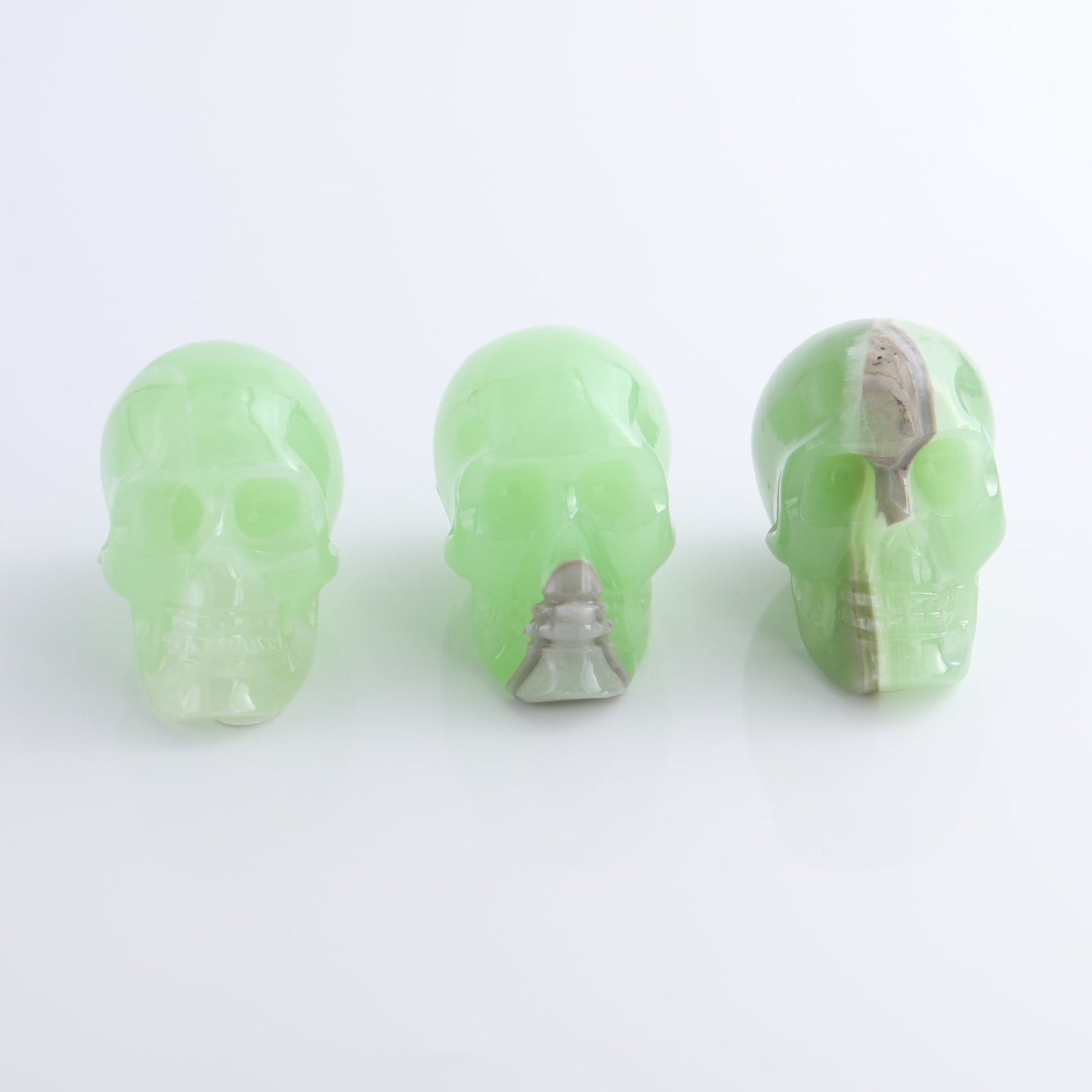One Small Mexican Green Onyx/Calcite Skull