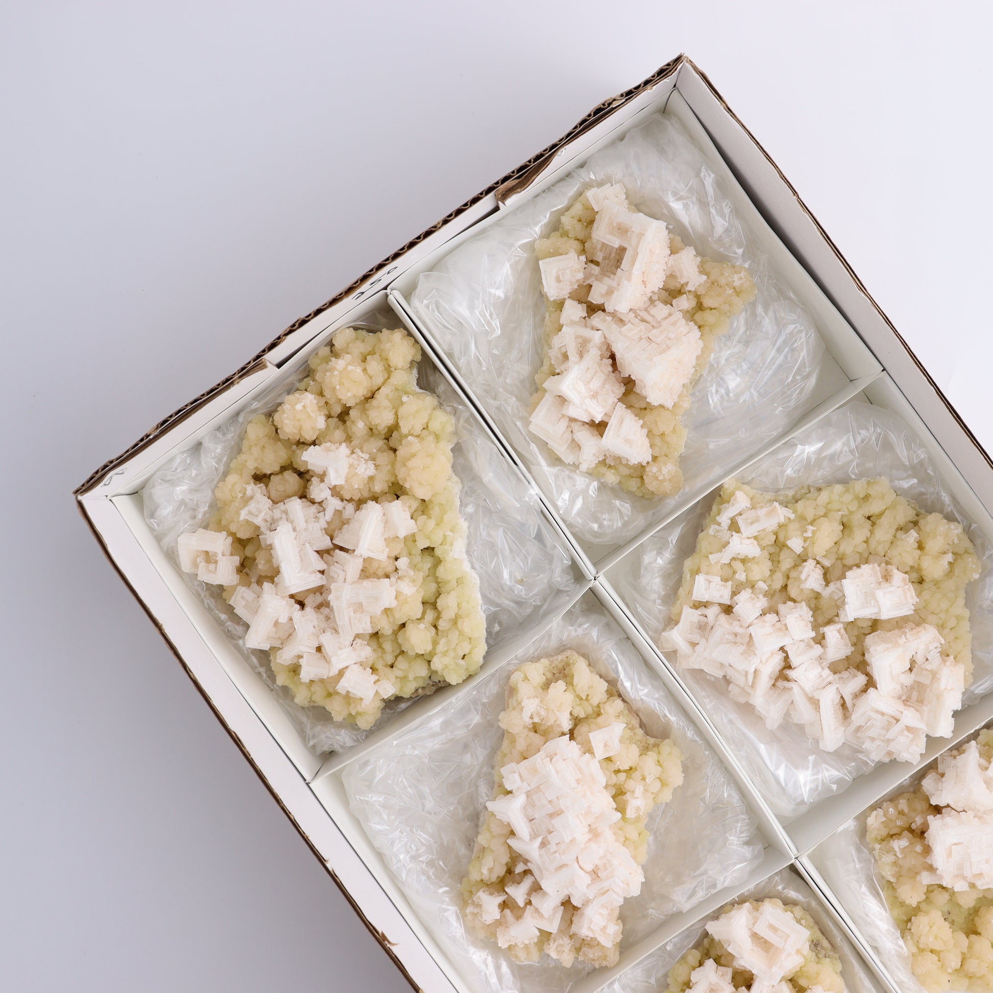 Halite Set of 6 - Expert Wholesale and Supplier of Wholesale Crystals & Bulk Gemstones, ["Halite","halite on trona","United States"]