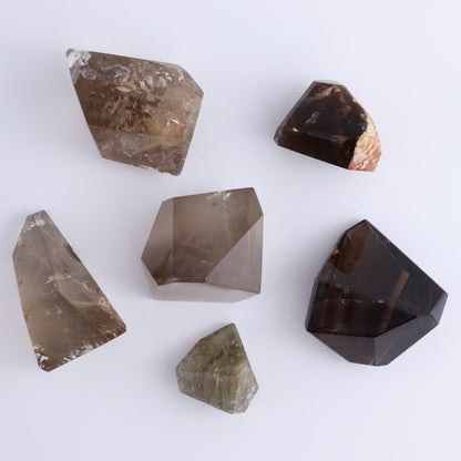 Smoky Quartz Freeforms Set of 6 - Expert Wholesale and Supplier of Wholesale Crystals & Bulk Gemstones, ["Brazil","Quartz","Smoky Quartz","Towers"]