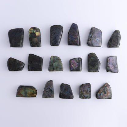 Labradorite Freeform Set of 17 - Expert Wholesale and Supplier of Wholesale Crystals & Bulk Gemstones, ["Freeforms","Labradorite","Madagascar"]