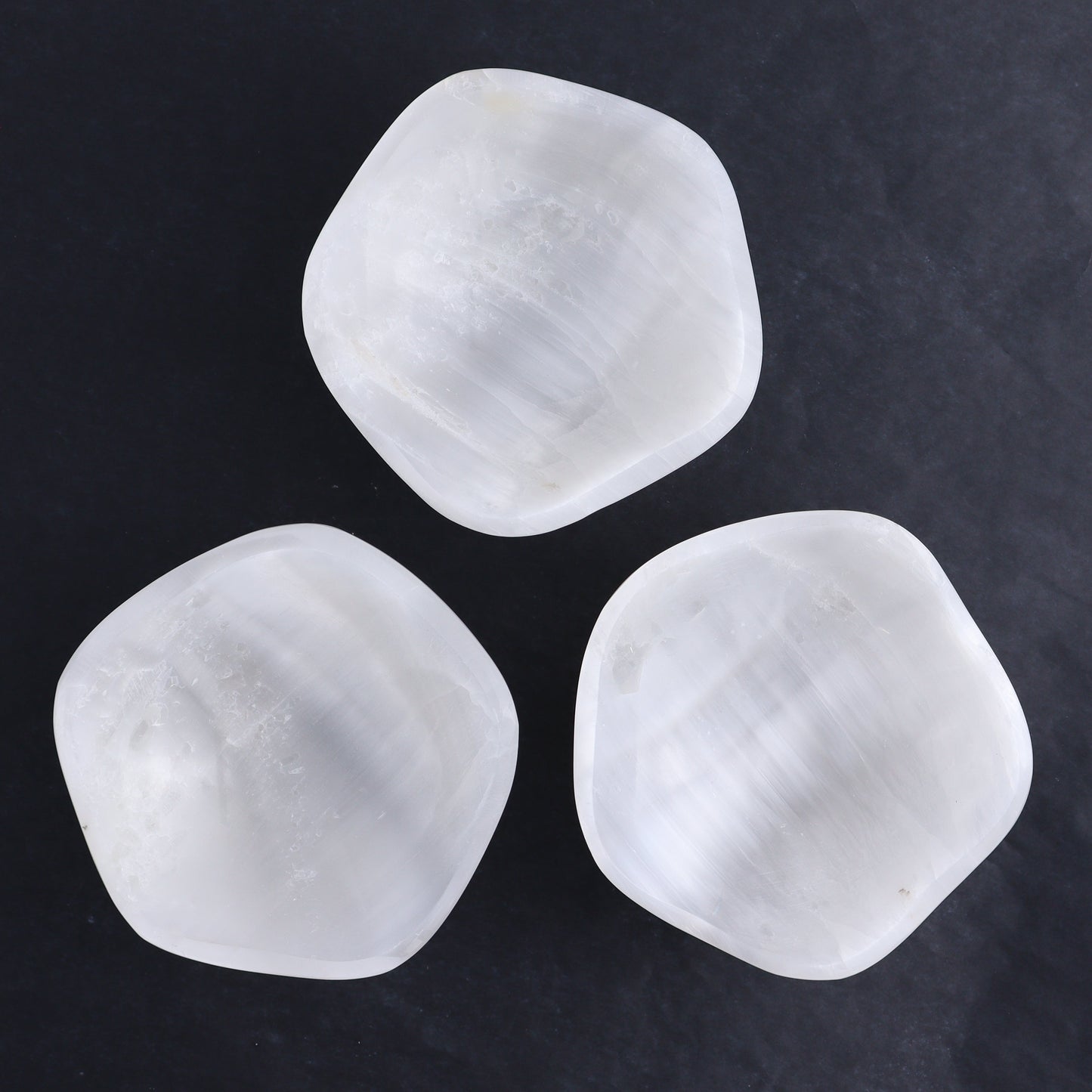 One Selenite (Satin Spar) Wavy Bowl 12 cm - Expert Wholesale and Supplier of Wholesale Crystals & Bulk Gemstones, ["Bowls","Freeform","Freeforms","Morocco","Selenite"]