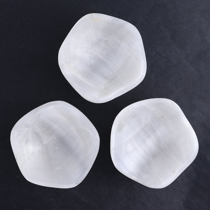 One Selenite (Satin Spar) Wavy Bowl 12 cm - Expert Wholesale and Supplier of Wholesale Crystals & Bulk Gemstones, ["Bowls","Freeform","Freeforms","Morocco","Selenite"]