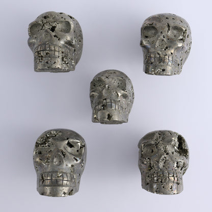 Pyrite Skulls Set of 5 - Expert Wholesale and Supplier of Wholesale Crystals & Bulk Gemstones, ["Hearts","Peru","Pyrite"]