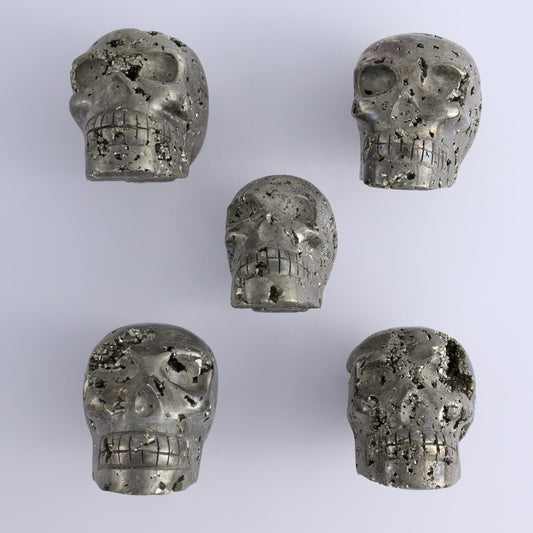 Pyrite Skulls Set of 5 - Expert Wholesale and Supplier of Wholesale Crystals & Bulk Gemstones, ["Hearts","Peru","Pyrite"]