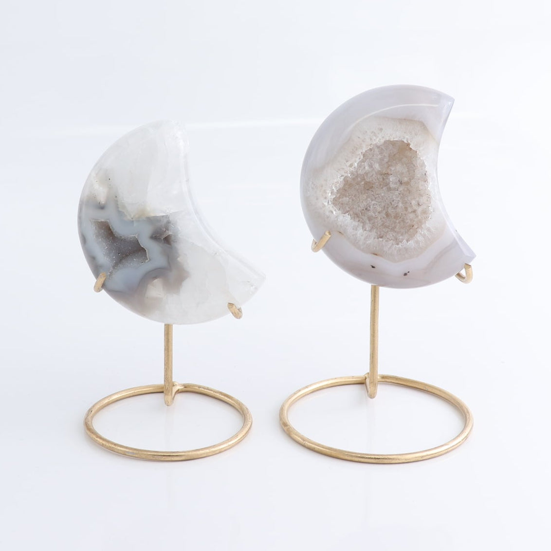 Agate Moons with Stand Set of 5