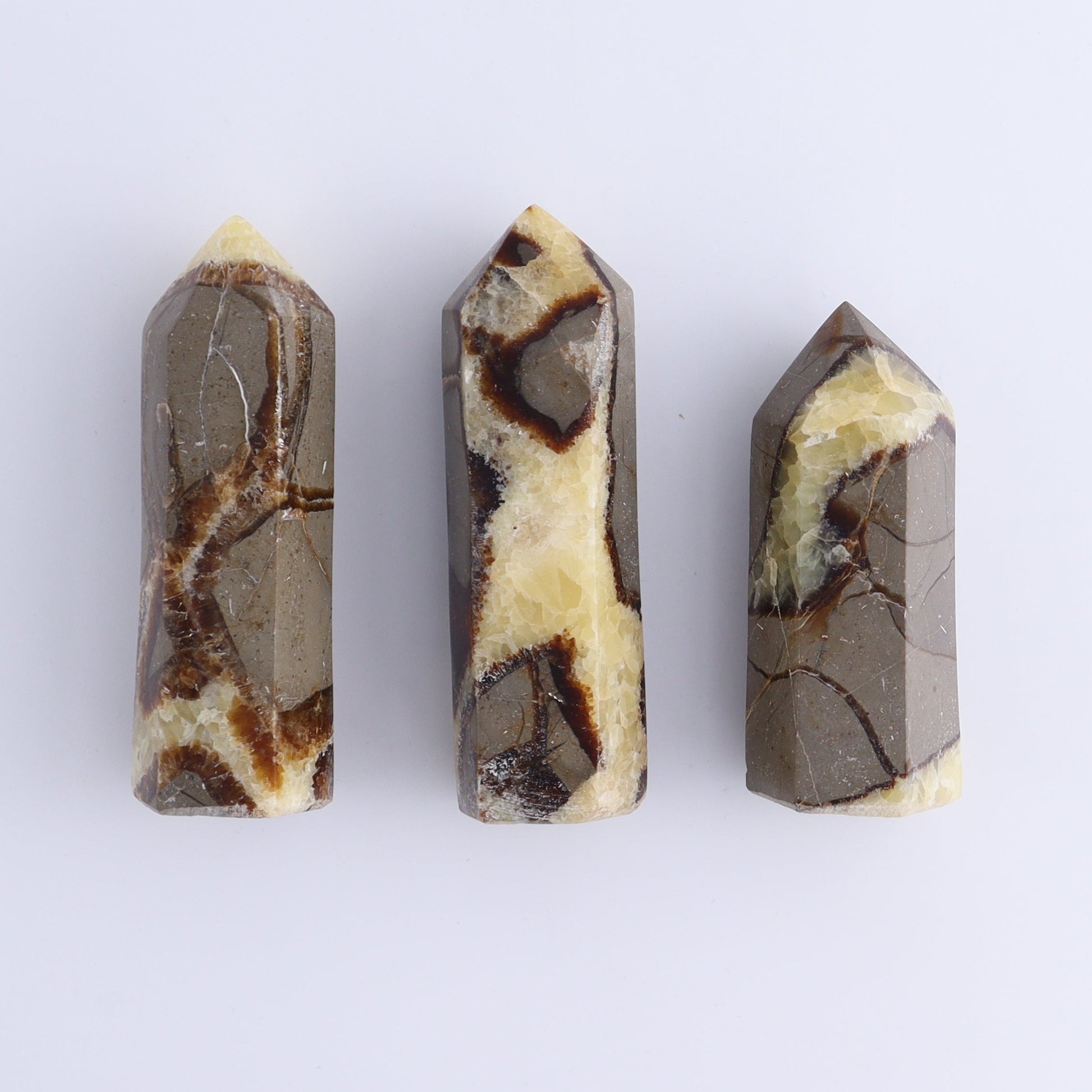 Septarian Towers Set of 9 - Expert Wholesale and Supplier of Wholesale Crystals & Bulk Gemstones, ["Madagascar","Septarian","Towers"]