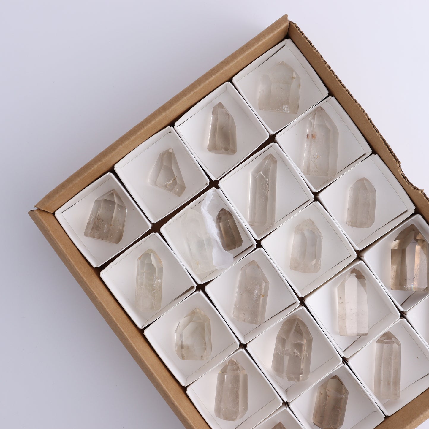 Smoky Quartz Towers Set of 21 - Expert Wholesale and Supplier of Wholesale Crystals & Bulk Gemstones, ["Points","Quartz","Smoky Quartz","Towers"]