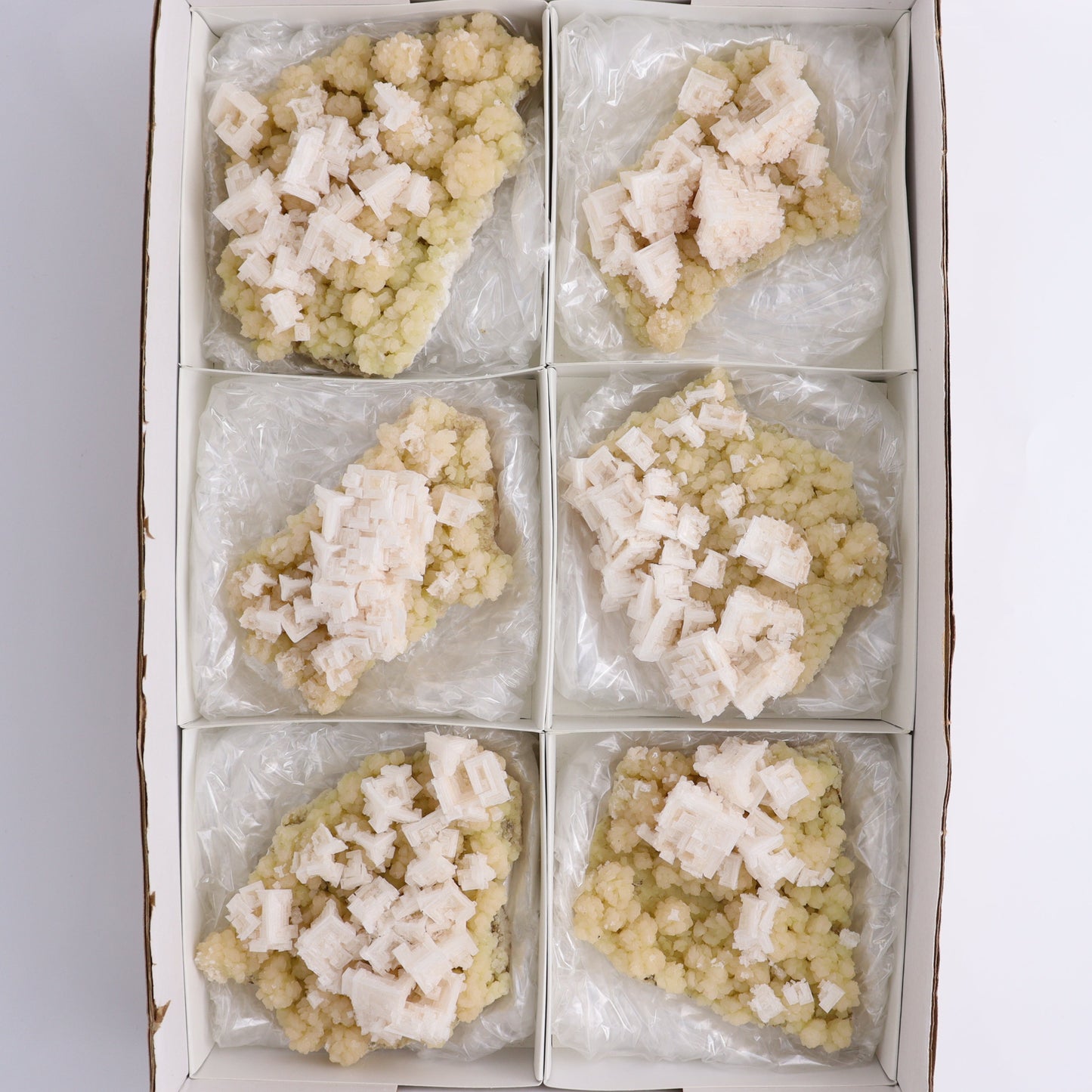 Halite Set of 6 - Expert Wholesale and Supplier of Wholesale Crystals & Bulk Gemstones, ["Halite","halite on trona","United States"]
